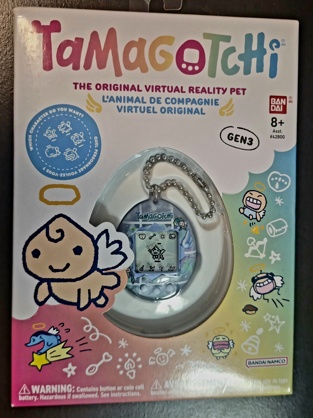Tamagotchi Gen3 Virtual Pet Keychain - Light Blue by Bandai
